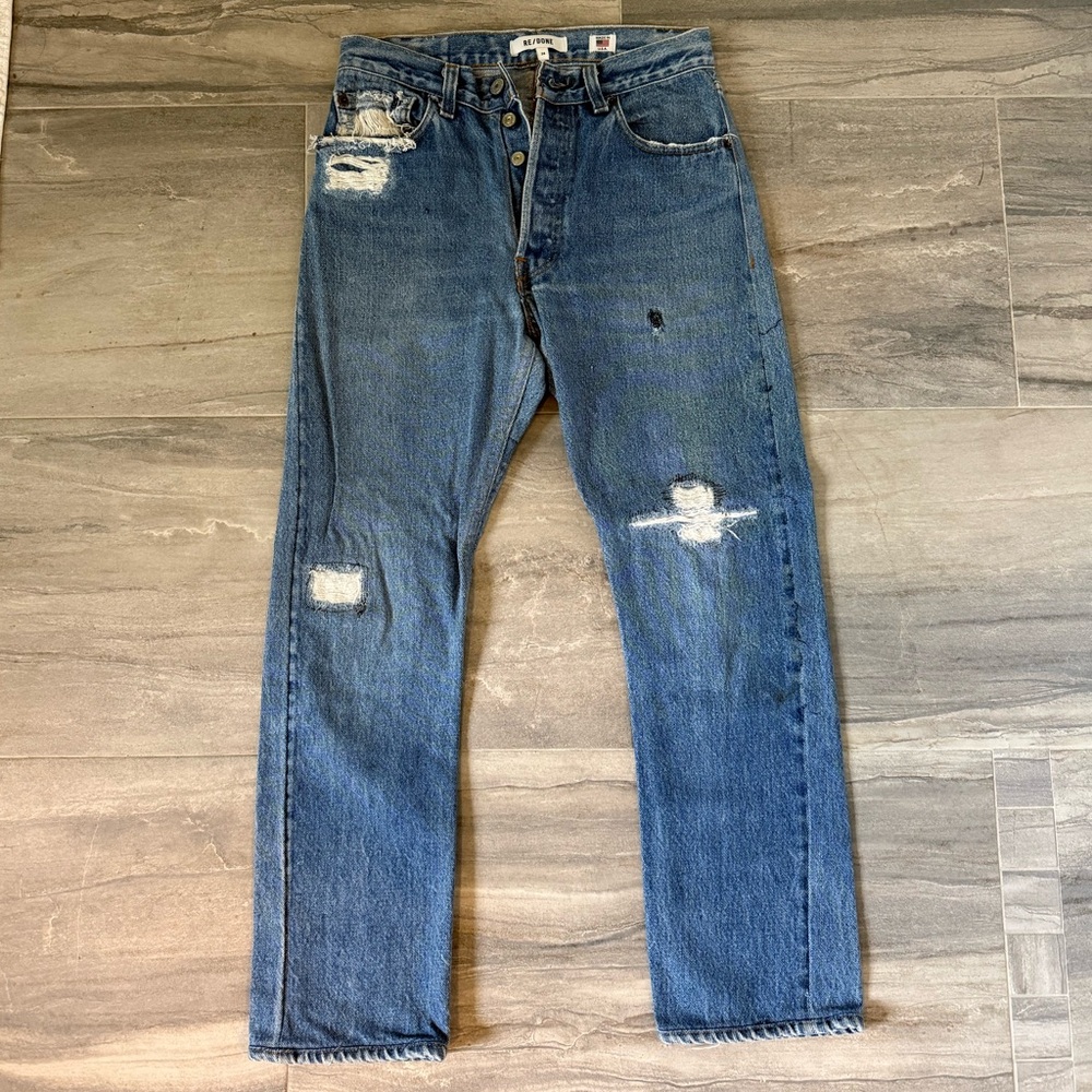 Re/Done Straight Blue Jeans